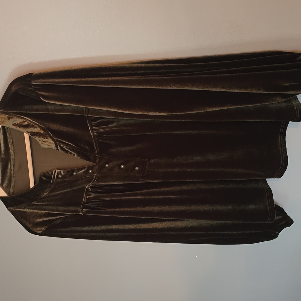 Velvet Balloon Sleeve Top - Picture 6 of 6
